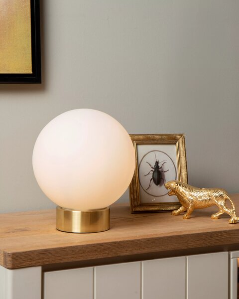 Stolná lampa JORIT Opal 1/E27, D25cm