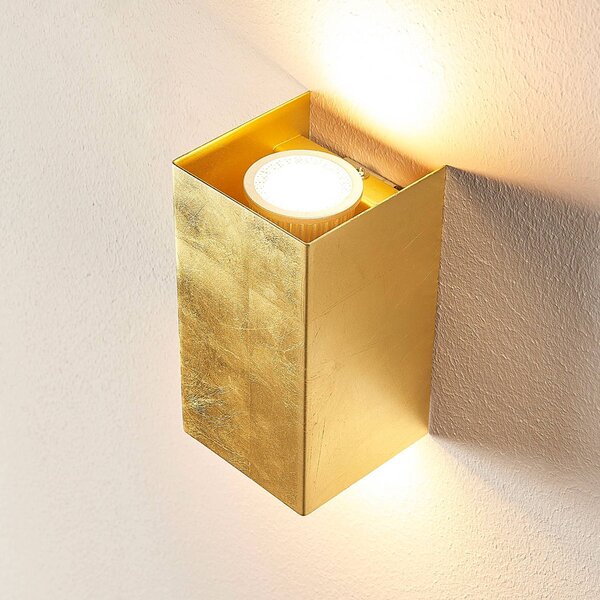 Zlaté nástenné svietidlo Tabita z kovu 2-pl