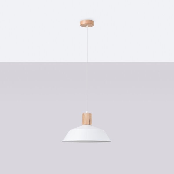 Sollux SL.1321 - Luster na lanku FANO 1xE27/15W/230V pr. 34 cm biela