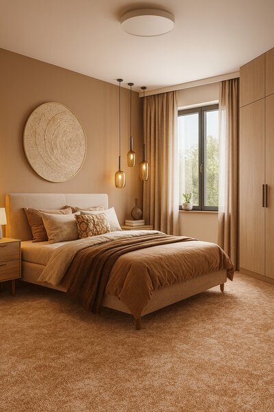 Condor Carpets , Metrážny koberec Serena 6632, na mieru, šíře 4m,5m, oranžová, filc, obývacia izba