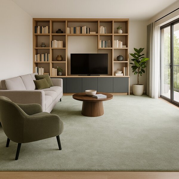 Condor Carpets , Metrážny koberec Serena 6662, na mieru, šíře 4m,5m, zelená, filc, obývacia izba