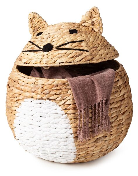 Detský kôš na hračky z vodného hyacintu v prírodnej farbe ø 40x43 cm Cat – Compactor