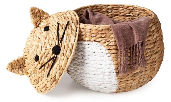 Detský kôš na hračky z vodného hyacintu v prírodnej farbe ø 40x43 cm Cat – Compactor