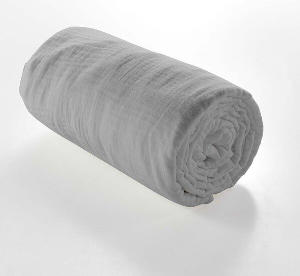 Sivá napínacia mušelínová plachta 160x200 cm Angelia – douceur d'intérieur