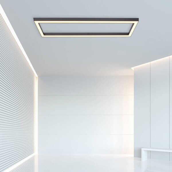 PURE Lines stropné LED svetlo, hranaté antracitová