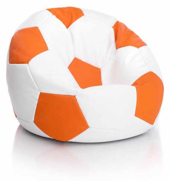 Set 2 sedacích vakov do detskej izby Sport L Ekokoža – oranžový a zelený