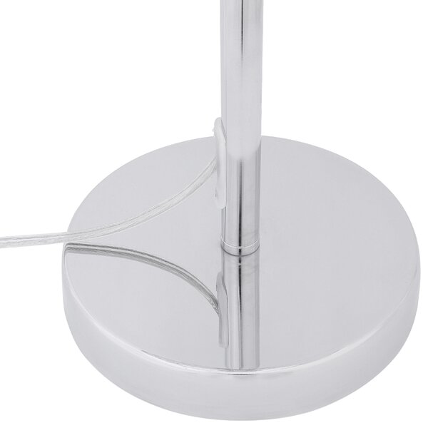 Stolná lampa strieborná výška 53 cm otvorené okrúhle tienidlo s akrylovými kryštálikmi elegantný dizajn