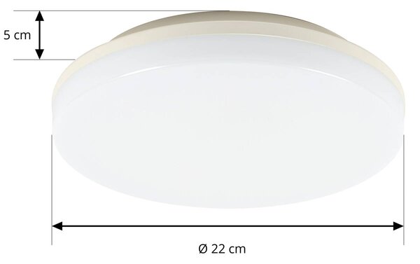 PRIOS Prios Artin stropné LED svetlo snímač okrúhle 22cm, Biela / opálová, Kúpeľňa, Plast, Moderný, Závesné svietidlo