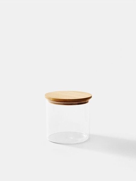 Sinsay - Staklenka s poklopcem ⌀ 10,2 cm × 13 cm - biela