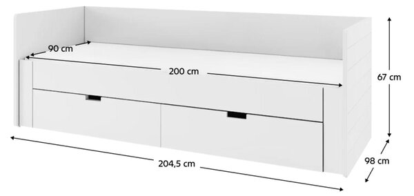 NovýNábytok.sk Jednolôžková posteľ 90 cm Anatomy (biela) (s roštom). Vlastná spoľahlivá doprava až k Vám domov. 1101133