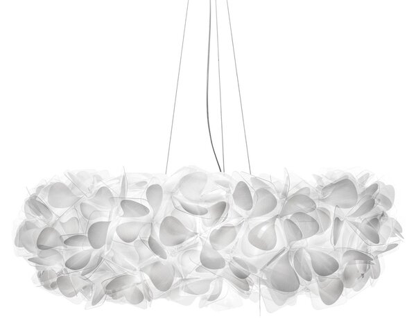 Slamp závesné svietidlo Clizia Mama Non Mama, Ø78cm, biela/číra, Biela / opálová, Obývacia izba / jedáleň, Plast, Dizajn, Závesné svietidlo