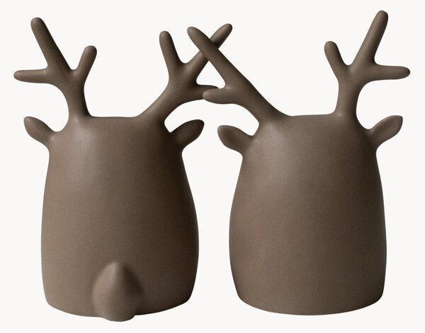 Vianočné dekorácie z keramiky Deer Twins, 2 ks