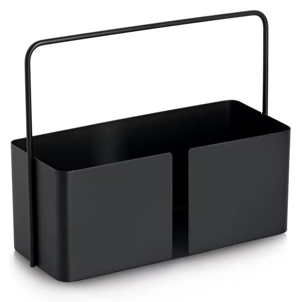 Zeller Present Prenosný kovový košík s rúčkou, URBAN - čierny, 30 x 12 x 24,5 cm