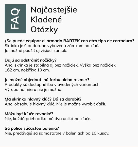 Skriňa BOZP odevná 10-dverová sivo-zeleno-žltá: BARTEK 1360 x 1720 x 450 mm