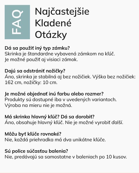 Skriňa BOZP odevná 10-dverová sivo-pastelová: BARTEK 1360 x 1720 x 450 mm