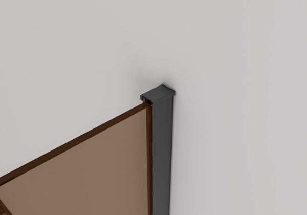 CERANO - Sprchová zástena Walk-in Onyx Round Ľ/P - 8 mm - guľatá vzpera - čierna matná, bronzové sklo - 50x200 cm