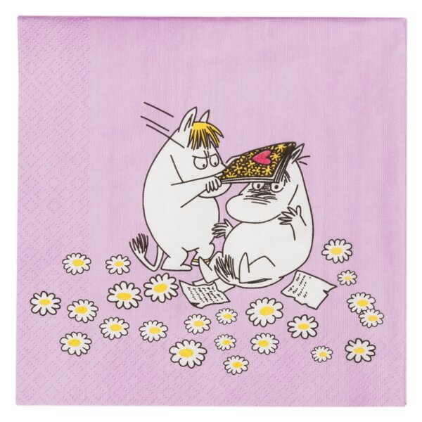 Arabia Servítky Moomin Sweetheart 33x33cm, 20ks / fialové