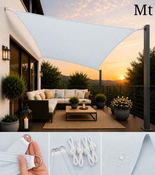 Slnečná tieniaca plachta 3x3 m, Oxford 165 g/m², modrá