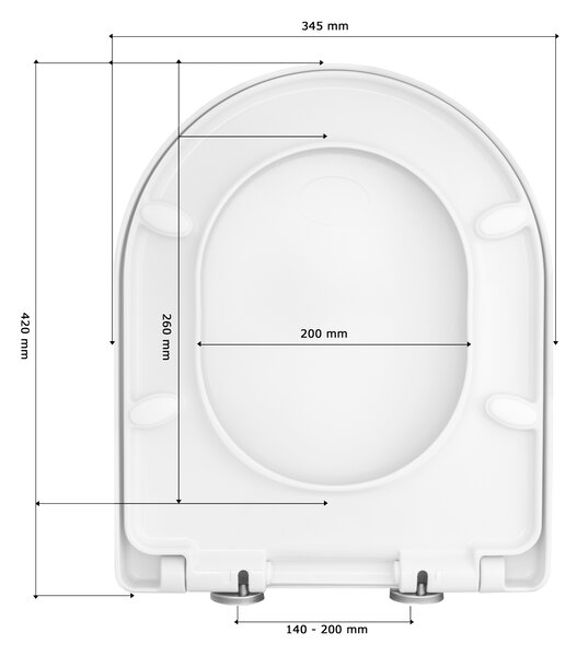 Gamma Sewilla D4, WC sedadlo 420x345mm, SoftClose, biela lesklá, GMA-D4