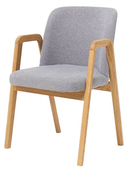 Dubová stolička Chill s podrúčkami sivá