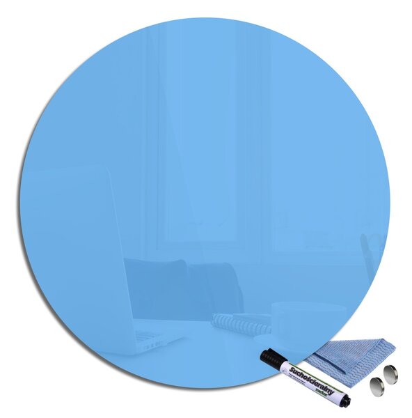 Magnetická sklenená tabuľa pr.30cm - nebeská modrá