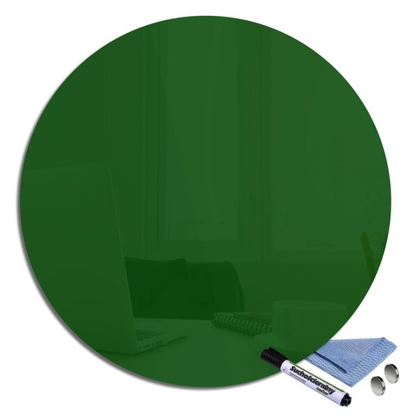 Magnetická sklenená tabuľa pr.70cm - tmavě zelená