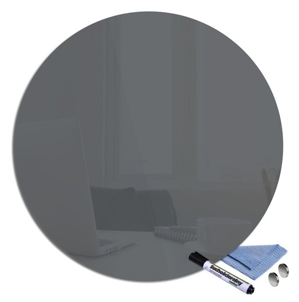 Magnetická sklenená tabuľa pr.30cm - tmavě šedá