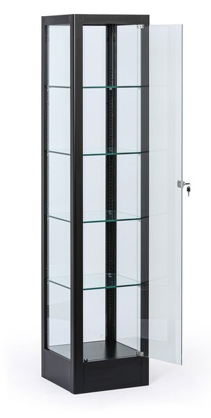 Presklená vitrína, 1800 × 400 × 400 mm, čierna