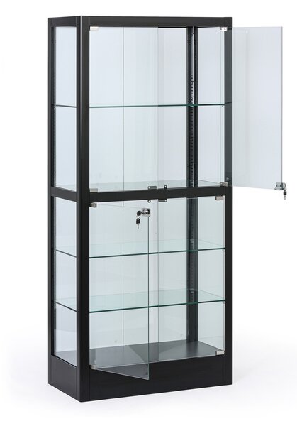 Presklená vitrína, 1800 × 800 × 400 mm, čierna