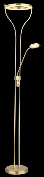 Globo 59038MD - LED stmievateľná stojacia lampa EBRO 20W/230V + 4W 3000K mosadz