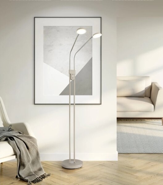 Globo 58504-2SSA-LED stmievateľná stojacia lampa SILVIO 2x6,5W/230V 2700/3350/4000K béžová