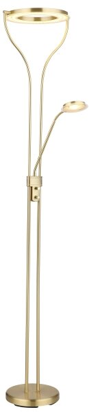 Globo 59038MD - LED stmievateľná stojacia lampa EBRO 20W/230V + 4W 3000K mosadz