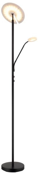 Globo 59093S - Stmievateľná LED podlahová lampa STANFORD 28W/230V + 5W 3000K čierna