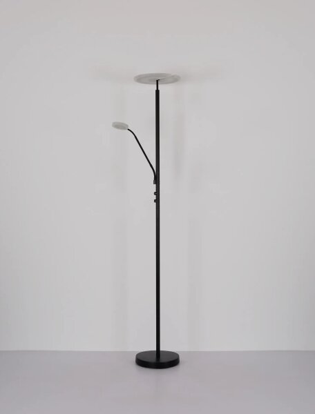 Globo 59093S - Stmievateľná LED podlahová lampa STANFORD 28W/230V + 5W 3000K čierna