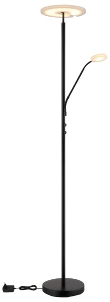 Globo 59093S - Stmievateľná LED podlahová lampa STANFORD 28W/230V + 5W 3000K čierna