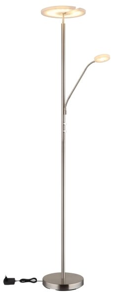 Globo 59093N - LED stmievateľná stojacia lampa STANFORD 28W/230V + 5W 3000K, matný chróm