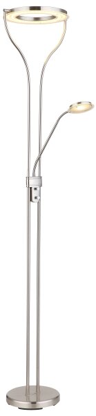 Globo 59038ND - LED stmievateľná stojacia lampa EBRO 20W/230V + 4W matný chróm