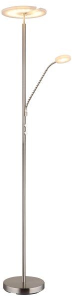 Globo 59093N - LED stmievateľná stojacia lampa STANFORD 28W/230V + 5W 3000K, matný chróm