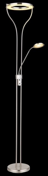 Globo 59038ND - LED stmievateľná stojacia lampa EBRO 20W/230V + 4W matný chróm