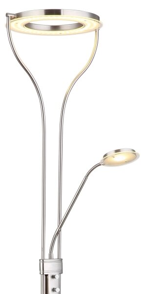 Globo 59038ND - LED stmievateľná stojacia lampa EBRO 20W/230V + 4W matný chróm