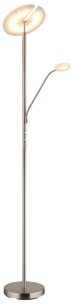 Globo 59093N - LED stmievateľná stojacia lampa STANFORD 28W/230V + 5W 3000K, matný chróm