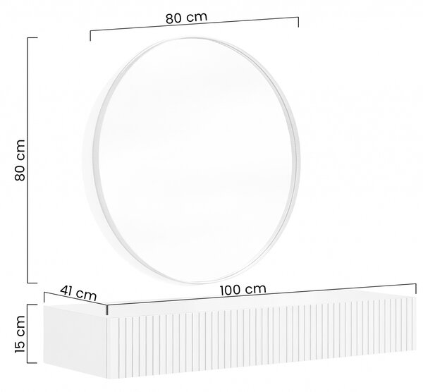 Závesný toaletný stolík Nicole so zrkadlom 80 cm - kašmírový mat