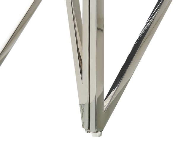 Konzolový stolík strieborný sklenená stolová doska rám z nehrdzavejúcej ocele 120 x 40 cm glamour moderný elegantný dizajn