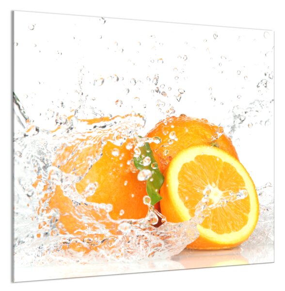 Sklo do kuchyne pomaranč ovocia vo vode - 40 x 60 cm