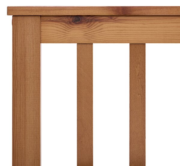 Posteľ hnedá borovicové drevo MDF 90 x 200 cm s čelom minimalistický štýl spálňa