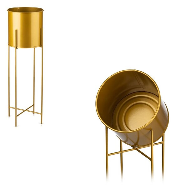 KOVOVÝ KVETINÁČ SO STOJANOM GOLDEN 75X21 CM ZLATÁ