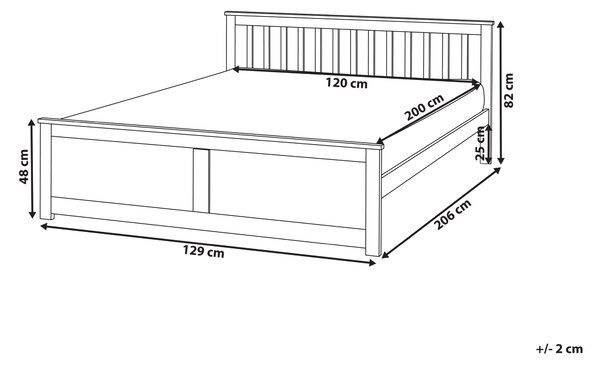 Posteľ hnedá borovicové drevo MDF 120 x 200 cm s čelom minimalistický štýl spálňa
