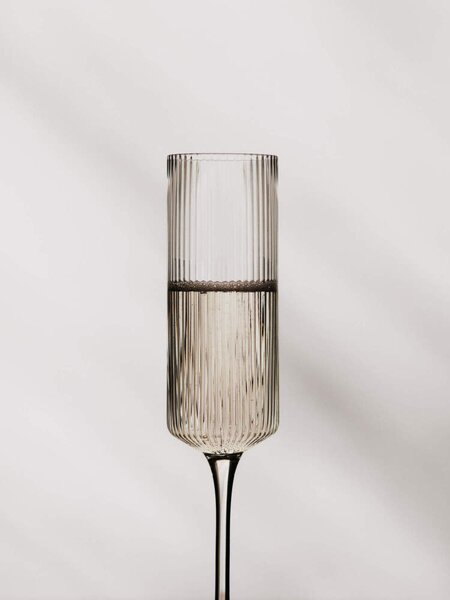 Ferm Living Poháre na šampanské Ripple Flutes set 2 ks, clear