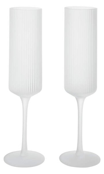 Ferm Living Poháre na šampanské Ripple Flutes set 2 ks, frosted