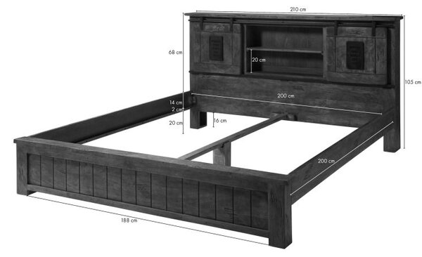 IRON Posteľ Mango 200x200 bielená, lakovaná